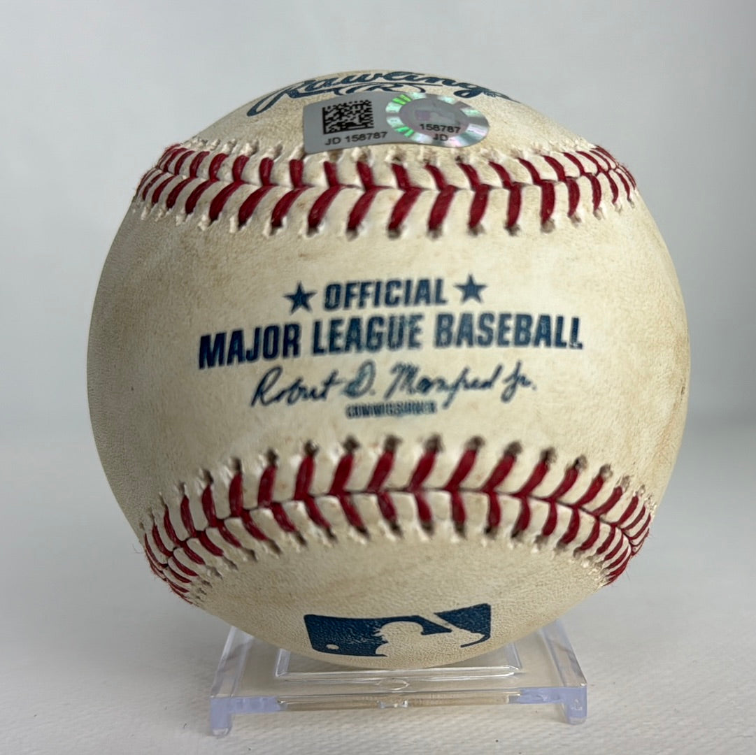 Gleyber Torres Autographed MLB Game Used Single Career Hit 103 09/09/18