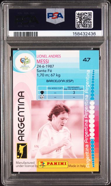 Lionel Messi 2006 Panini World Cup Germany #47 PSA 5