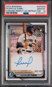 Filippo Di Turri 2024 Bowman Chrome Prospects AU-Refractor /499 PSA 10