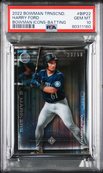 Harry Ford 2022 Bowman Transcendent Collection Bowman Icons /50 Batting PSA 10