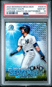 Anthony Volpe 2023 Bowman Mega Box Chrome Sights On September Rookie PSA 10