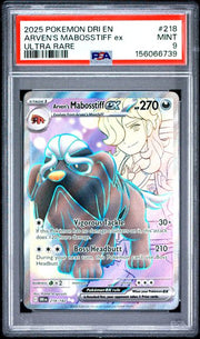 Mabosstiff ex Pokemon Destined Rivals Ultra rare #218/182 PSA 9