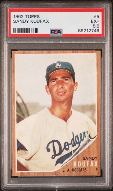 Sandy Koufax 1962 Topps #5 PSA 5.5