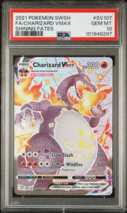 Charizard Vmax Pokémon Shining Fates Ultra-Rare #SV107/SV122 PSA 10
