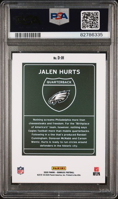 Jalen Hurts 2020 Panini Donruss Downtown rookie card PSA 10