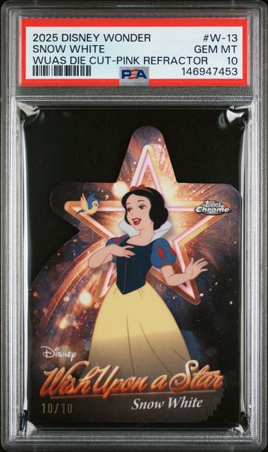 Snow White 2025 Disney Wonder Wish Upon a Star Pink Refractor #'d 10/10 PSA 10