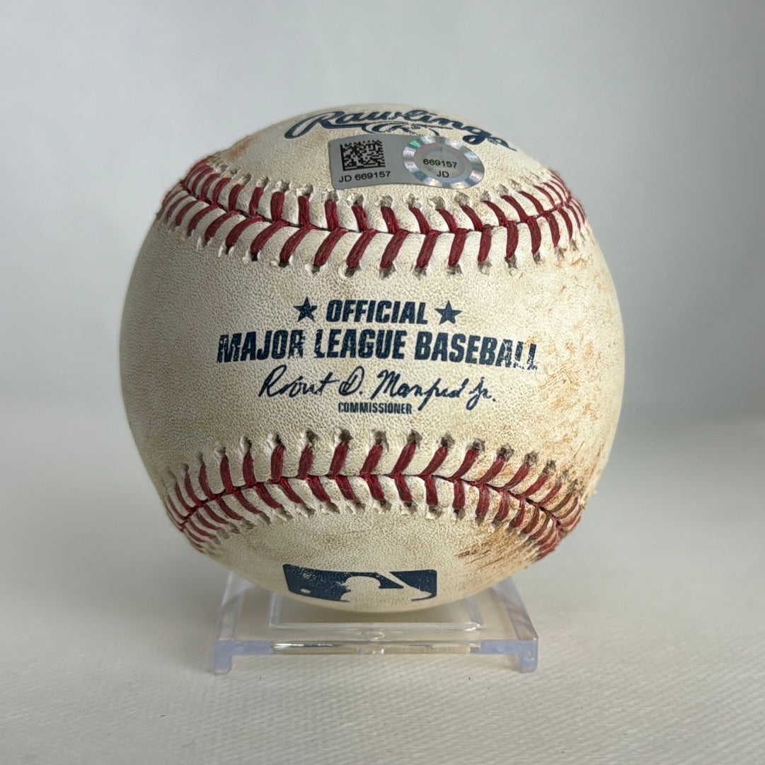 Austin Riley MLB Game Used Single Career Hit 21 05/29/19