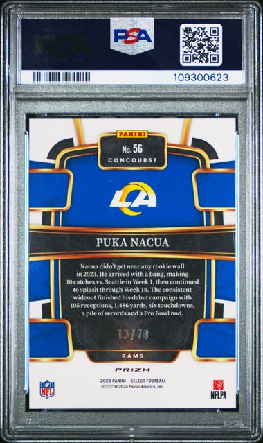 Puka Nacua 2023 Select Concourse Level Dragon Scale Prizm 