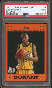 Kevin Durant 2007 Topps Rookie Card Orange PSA 9