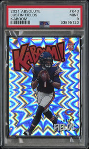 Justin Fields 2021 Panini Absolute Kaboom! rookie card (vertical) PSA 9