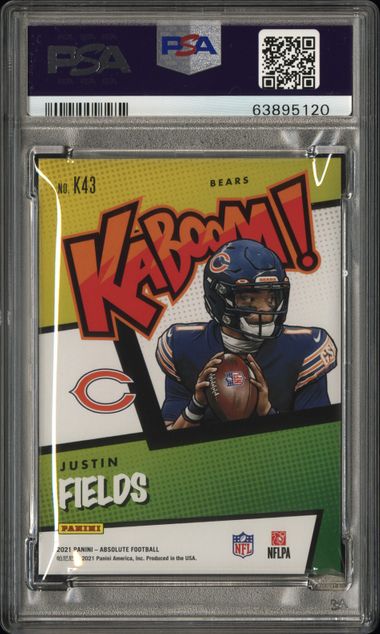 Justin Fields 2021 Panini Absolute Kaboom! rookie card (vertical) PSA 9