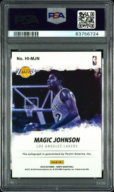 Magic Johnson 2019 Panini NBA Hoops Hoops Ink Red 
