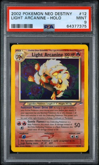 Light Arcanine 2002 Pokemon Neo Destiny holo #12/105 PSA 9
