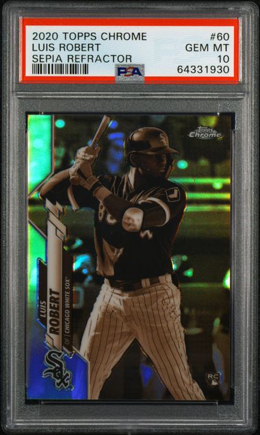 Luis Robert 2020 Topps Chrome Sepia refractor rookie card PSA 10