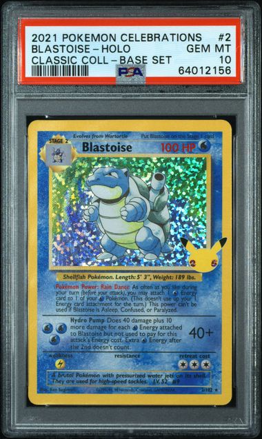 Blastoise Pokémon Celebrations Classic Collection Base Set #2/102 PSA 10