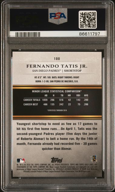 Fernando Tatis Jr. 2019 Topps Gold Label RC 58/150 PSA 10