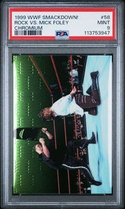 Rock vs. Mick Foley 1999 WWF Smackdown! Chromium Edition PSA 9