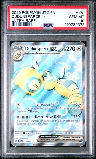 Dudunsparce ex Pokémon Journey Together Full-Art #178/159 PSA 10