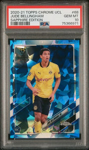 Jude Bellingham 2020-21 Topps Chrome UCL Sapphire RC PSA 10