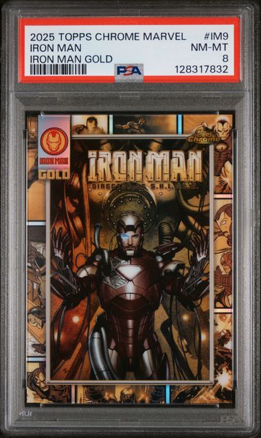 Iron Man 2025 Topps Chrome Iron Man Gold PSA 8