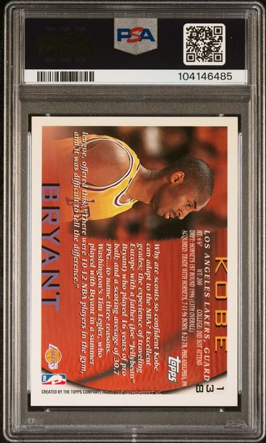 Kobe Bryant 1996 Topps Rookie #138 PSA 7