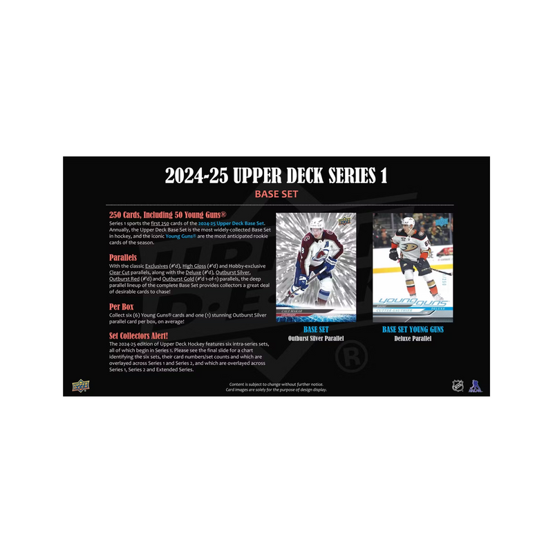 2024-25 Upper Deck Series 1 Hockey Hobby 12 Box Case