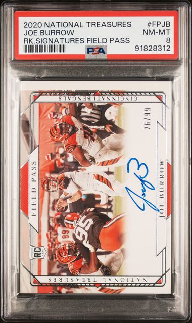 Joe Burrow 2020 Panini National Treasure Rookie Signatures Field Pass 