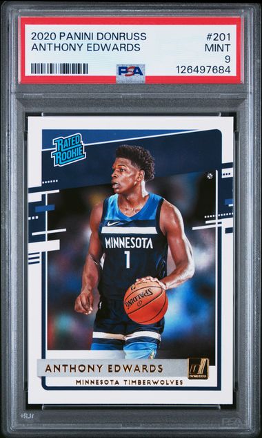 Anthony Edwards 2020 Panini Donruss rookie card PSA 9