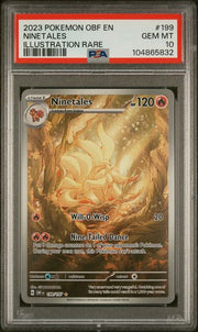 Ninetales 2023 Pokemon Obsidian Flames Illustration rare #199/197 PSA 10