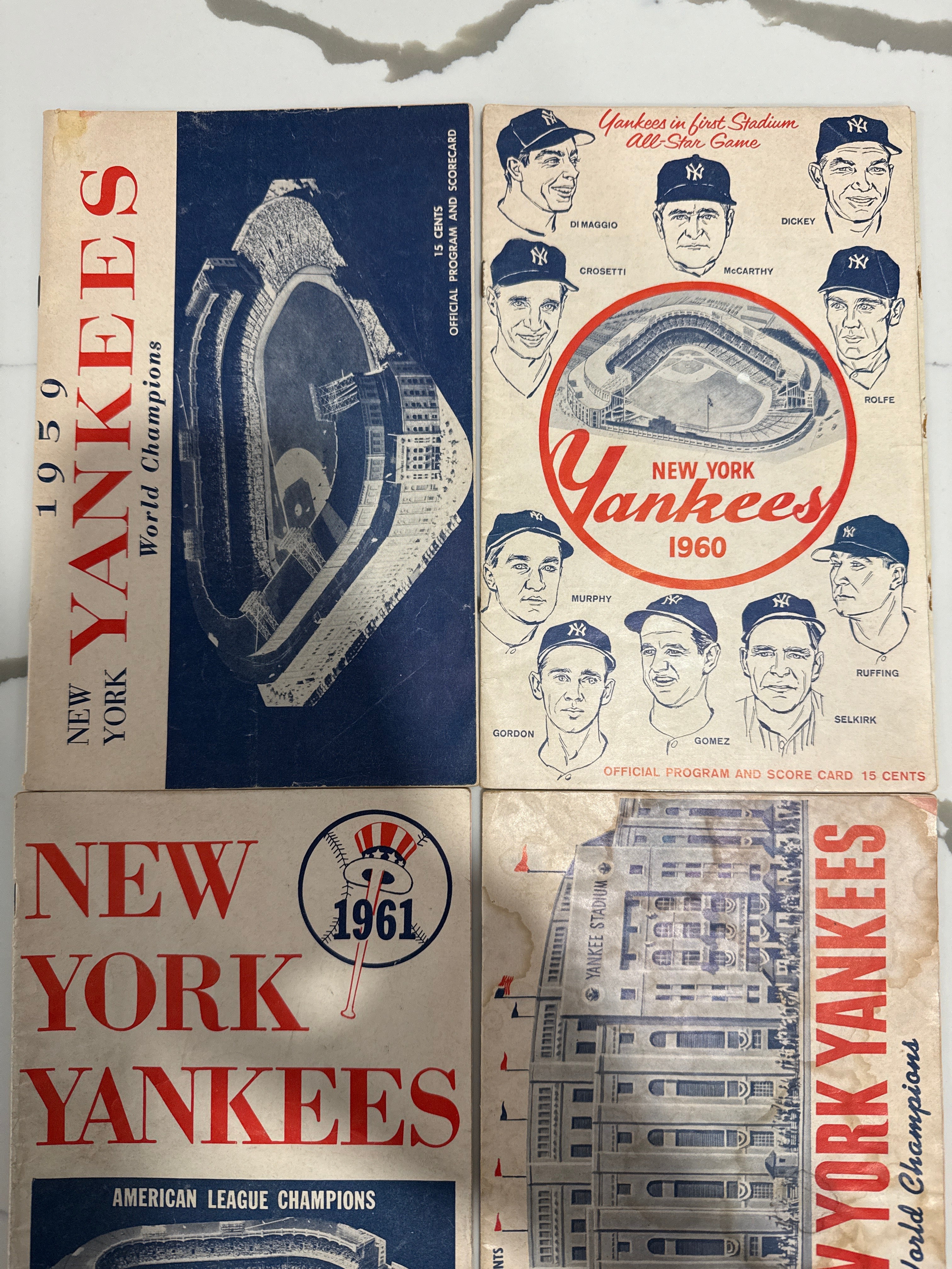 New York Yankees 1959-62 Official Program & Scorecard lot