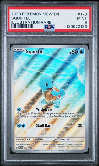 2023 Pokemon Mew EN-151 Squirtle Illustration Rare 170 PSA 9