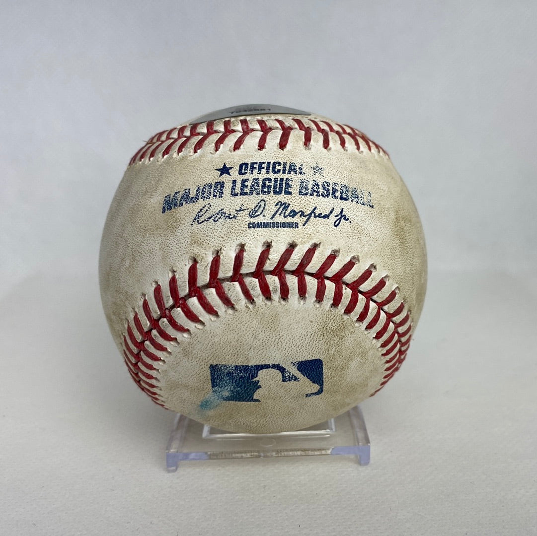 Albert Pujols Autographed MLB Game Used Single Career Hit 2858 & Kole Calhoun Single Career Hit 547 05/08/17