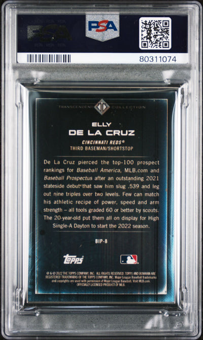 Elly De La Cruz 2022 Bowman Transcendent Collection Bowman Icons /50 Swinging PSA 9