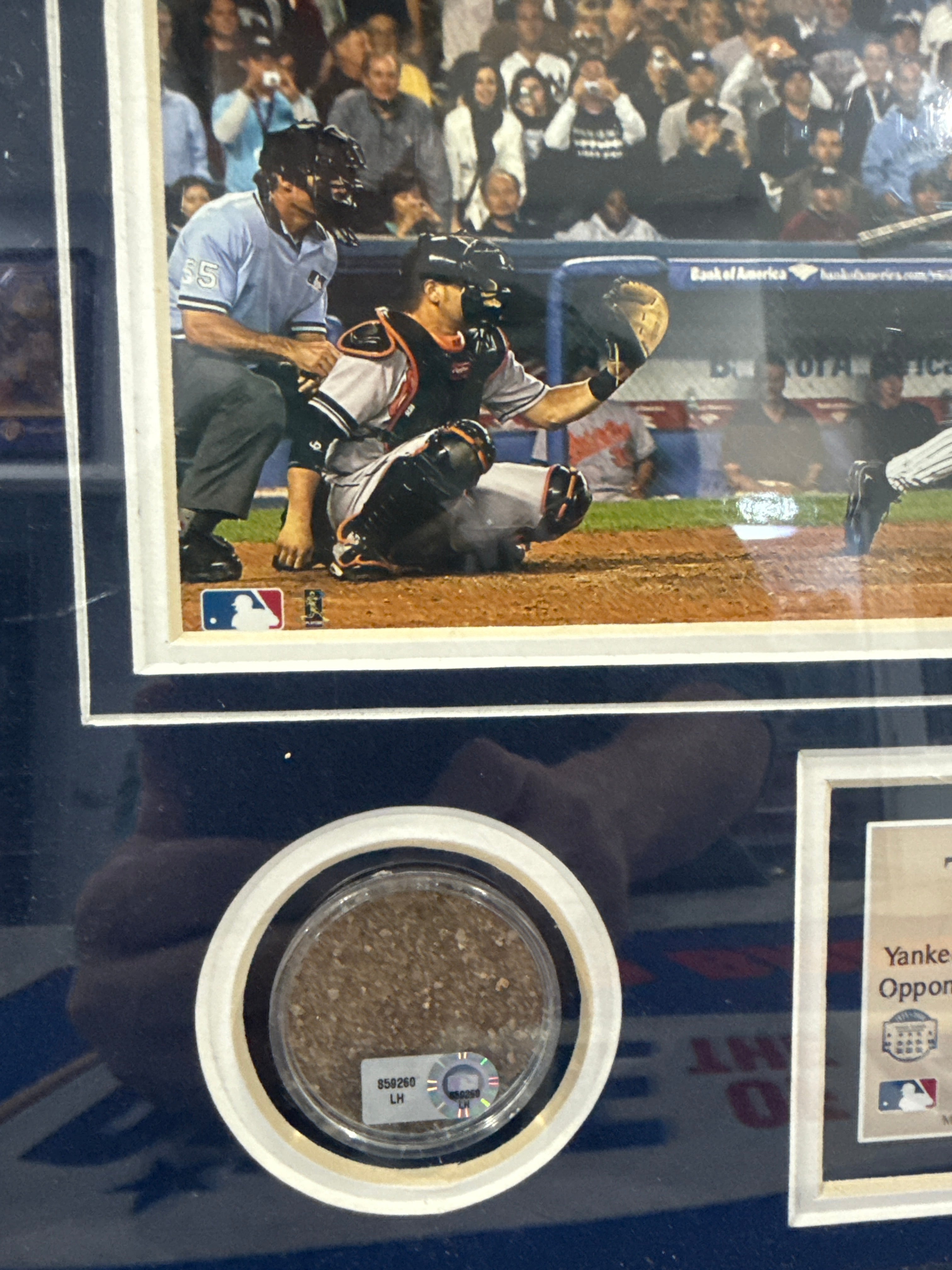 Derek Jeter "The Last At-Bat" Framed Photograph Collage w/ Yankee Stadium Dirt 15.25" x 12.25 " framed