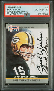 Bart Starr 1990 Pro Set Super Bowl MVP Collectibles IP Autograph PSA Authentic