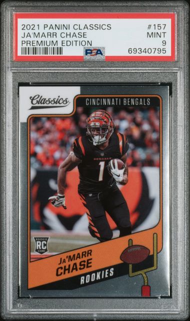 Ja'Marr Chase 2021 Panini Chronicles Premium Edition Classics Rookies RC PSA 9
