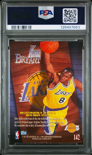 Kobe Bryant 1996 SkyBox Z-Force rookie card PSA 7