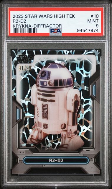 R2-D2 2023 Topps Star Wars High Tek Krykna Diffractor #'d 91/99 PSA 9