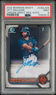 Jett Williams 2022 1st Bowman Draft autograph PSA 9