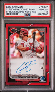 Christian Encarnacion-Strand 2024 Bowman Chrome Rookie Red Autograph #'d 1/5 PSA 10