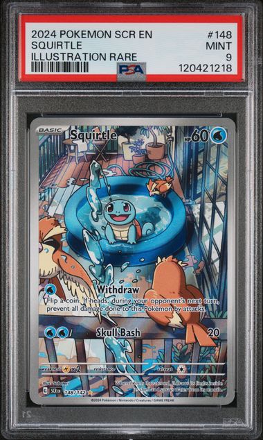 Squirtle Pokemon Stellar Crown Illustration rare #148/142 PSA 9
