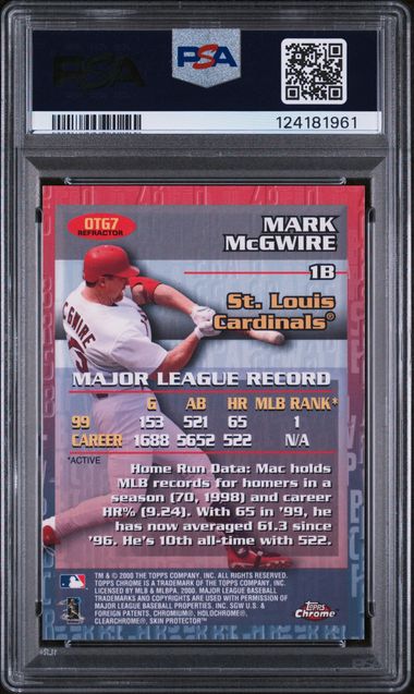 Mark McGwire 2000 Topps Chrome Own The Game Refractor PSA 10