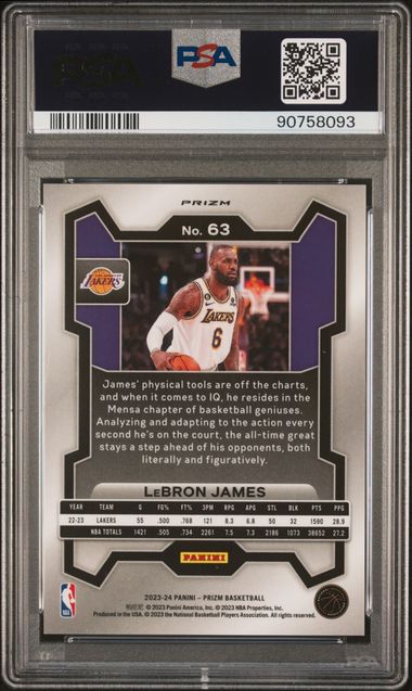 LeBron James 2023 Panini Prizm Glitter #63 PSA 10