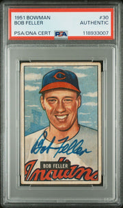 Bob Feller 1951 Bowman #30 IP Autograph PSA Authentic