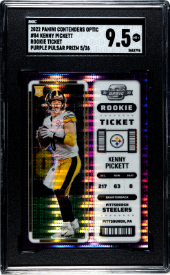 Kenny Pickett 2022 Panini Contenders Optic Rookie Ticket Purple Pulsar Prizm #'d 5/26 SGC 9.5
