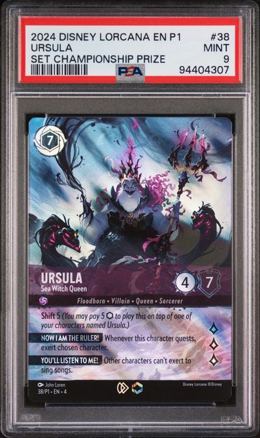 Ursula 2024 Disney Lorcana EN P1 Set Championship Prize PSA 9