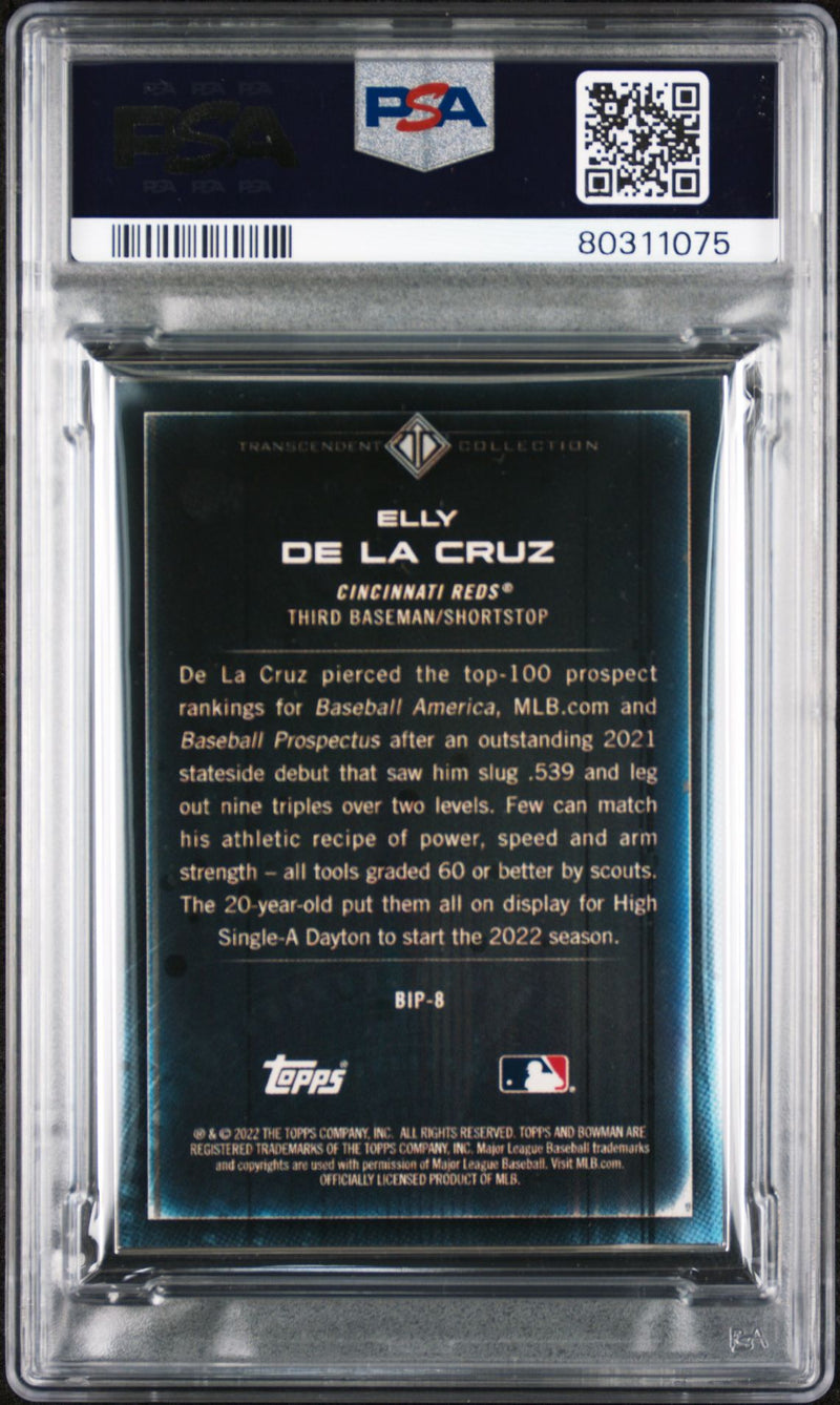 Elly De La Cruz 2022 Bowman Transcendent Collection Bowman Icons /50 Swinging PSA 10