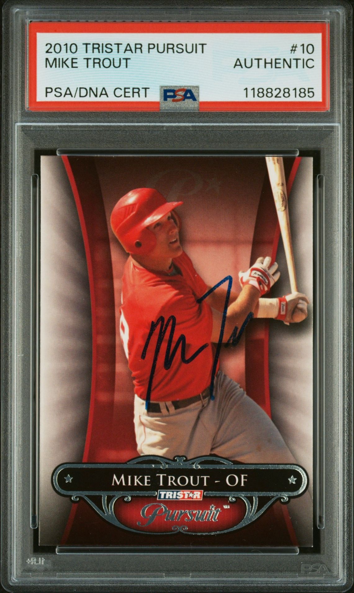 Mike Trout 2010 Tri-Star Pursuit IP Auto (Early Signature) PSA Authentic