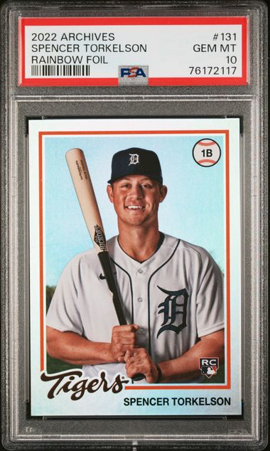 Spencer Torkelson 2022 Topps Archives Rainbow Foil /199 PSA 10