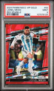 Lionel Messi 2024 Panini NSCC VIP Gold Red Sparkle prizm #'d 040/149 PSA 9
